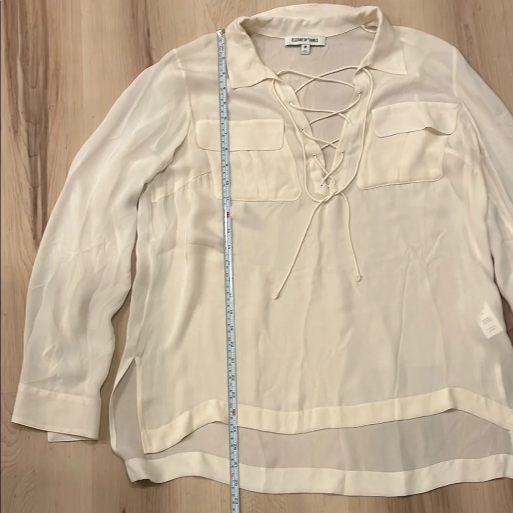 Elizabeth and James Silk Lace-Up Blouse - Picture 3 of 10